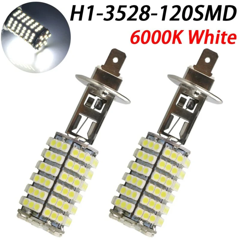 2x Car LED Fog 3528 120SMD Auto Brake Lamp H1/H3/H4/H7/H8/H11 9005 9006 Car Styling 7000K