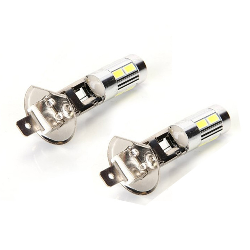 Car H3 H1 LED Fog Light 5630 10-SMD DRL Daytime Running Bulbs with Lens Lights Lamp