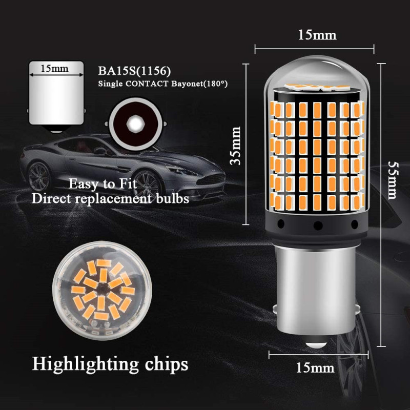 Car No Hyper Flash Canbus 1156 BA15S P21W LED Lamp for Turn Signal Bulb Light 12V