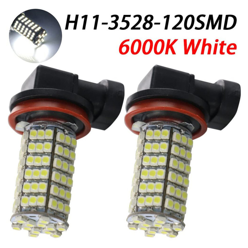 2x Car LED Fog 3528 120SMD Auto Brake Lamp H1/H3/H4/H7/H8/H11 9005 9006 Car Styling 7000K