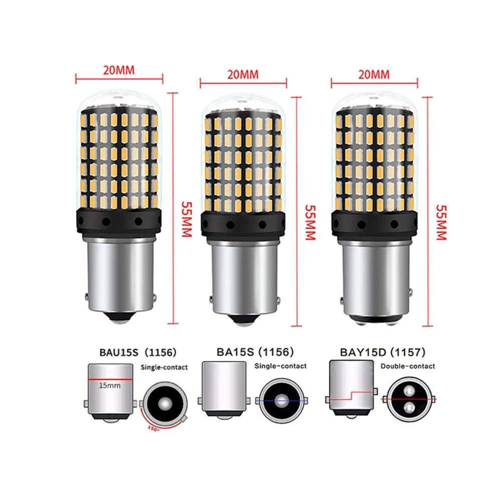 Car No Hyper Flash Canbus 1156 BA15S P21W LED Lamp for Turn Signal Bulb Light 12V