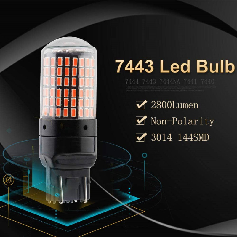 Car T20 W21/5W 7443 7440 LED for Lada Kalina Granta Vesta DRL Light Bulbs