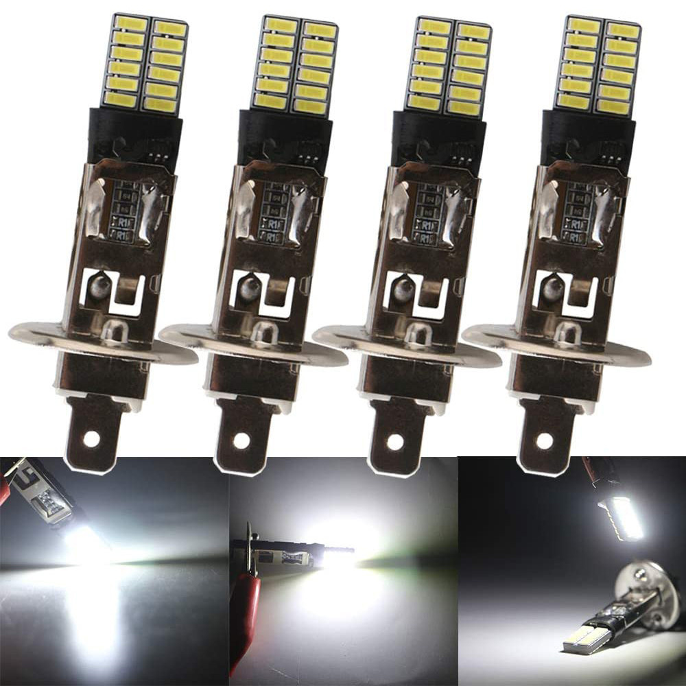 LED H3 H1 Bulbs for Universal Motorcycle Truck Car Warning Signal Lamp Fog light 360LM