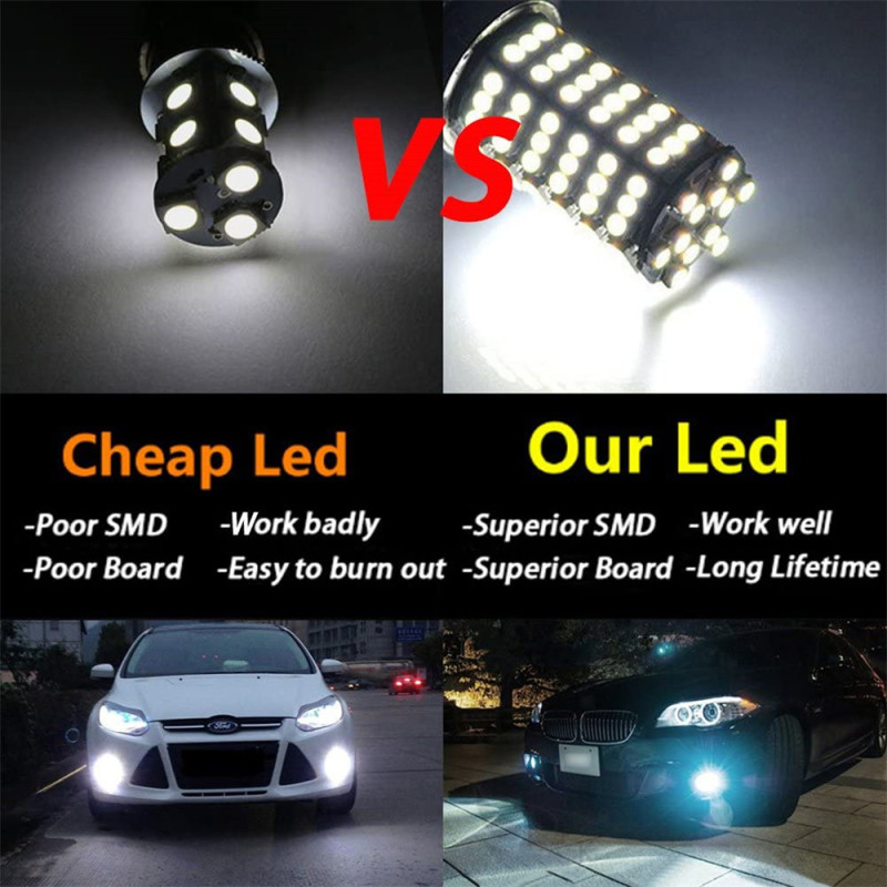 2x Car LED Fog 3528 120SMD Auto Brake Lamp H1/H3/H4/H7/H8/H11 9005 9006 Car Styling 7000K