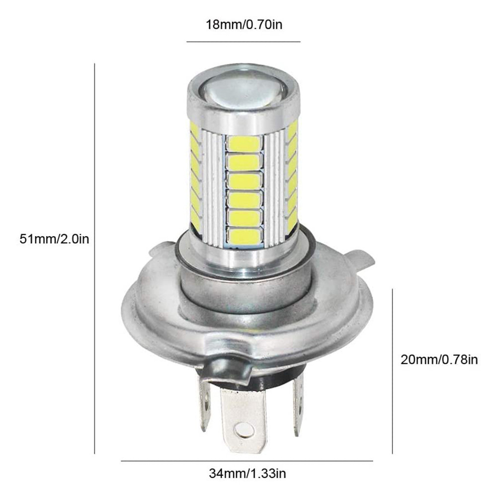 Car H4 LED Fog Light Bulbs DRL Lamp with Lens
