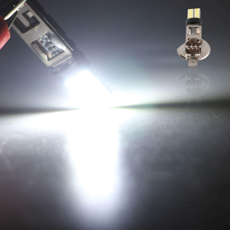 LED H3 H1 Bulbs for Universal Motorcycle Truck Car Warning Signal Lamp Fog light 360LM