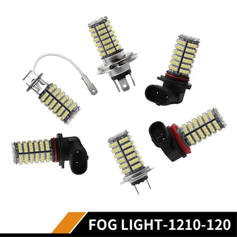 2x Car LED Fog 3528 120SMD Auto Brake Lamp H1/H3/H4/H7/H8/H11 9005 9006 Car Styling 7000K