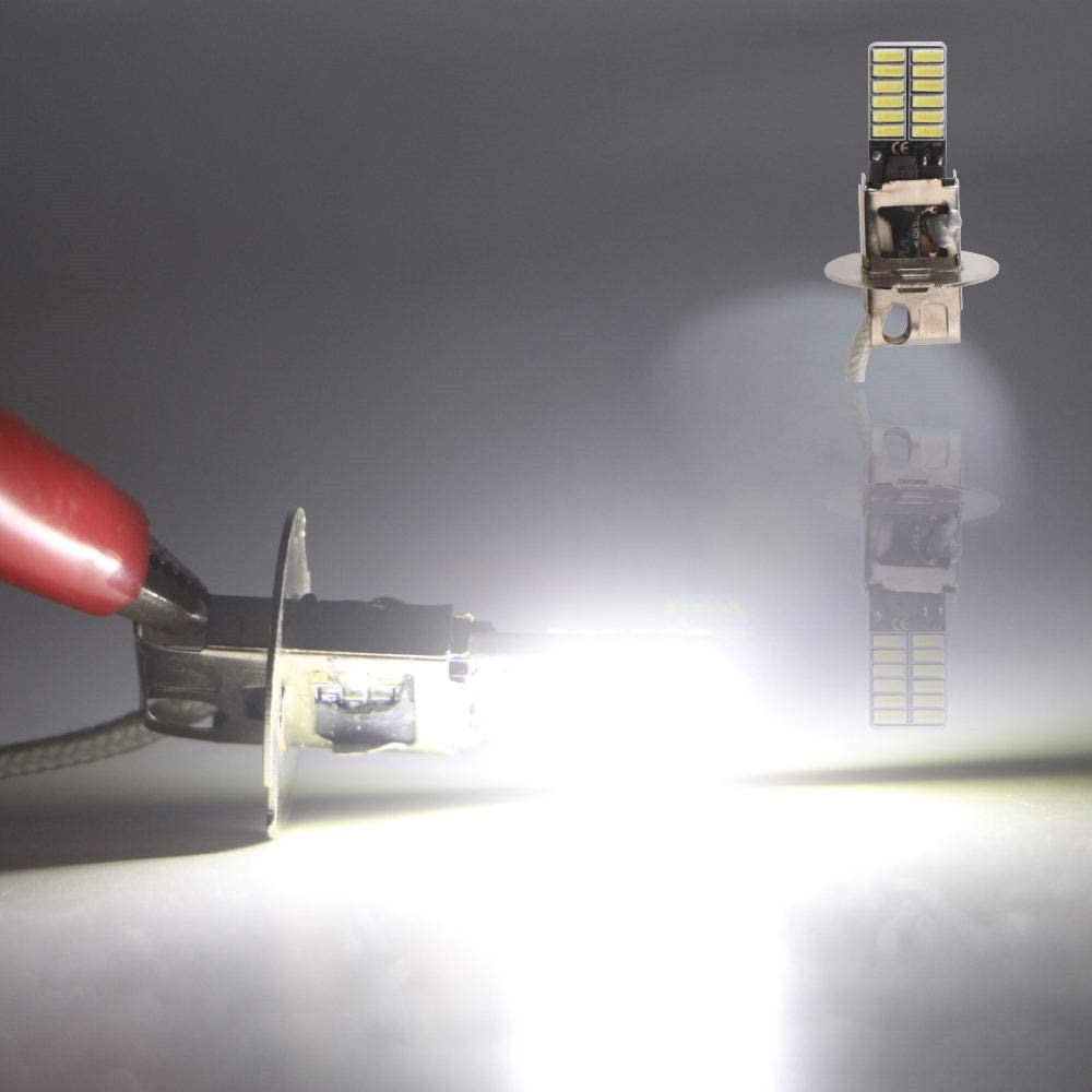 LED H3 H1 Bulbs for Universal Motorcycle Truck Car Warning Signal Lamp Fog light 360LM