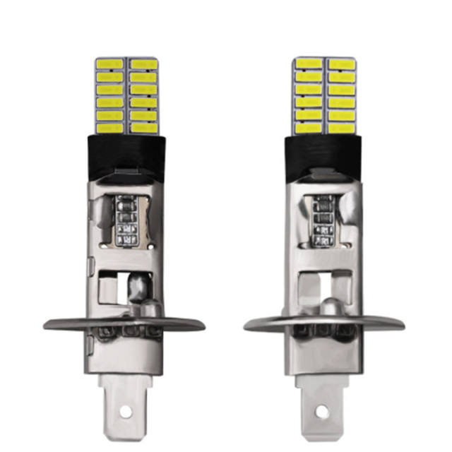 LED H3 H1 Bulbs for Universal Motorcycle Truck Car Warning Signal Lamp Fog light 360LM