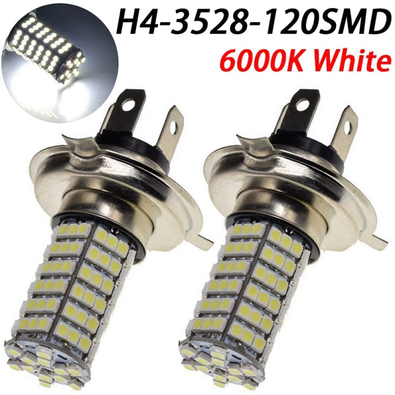 2x Car LED Fog 3528 120SMD Auto Brake Lamp H1/H3/H4/H7/H8/H11 9005 9006 Car Styling 7000K