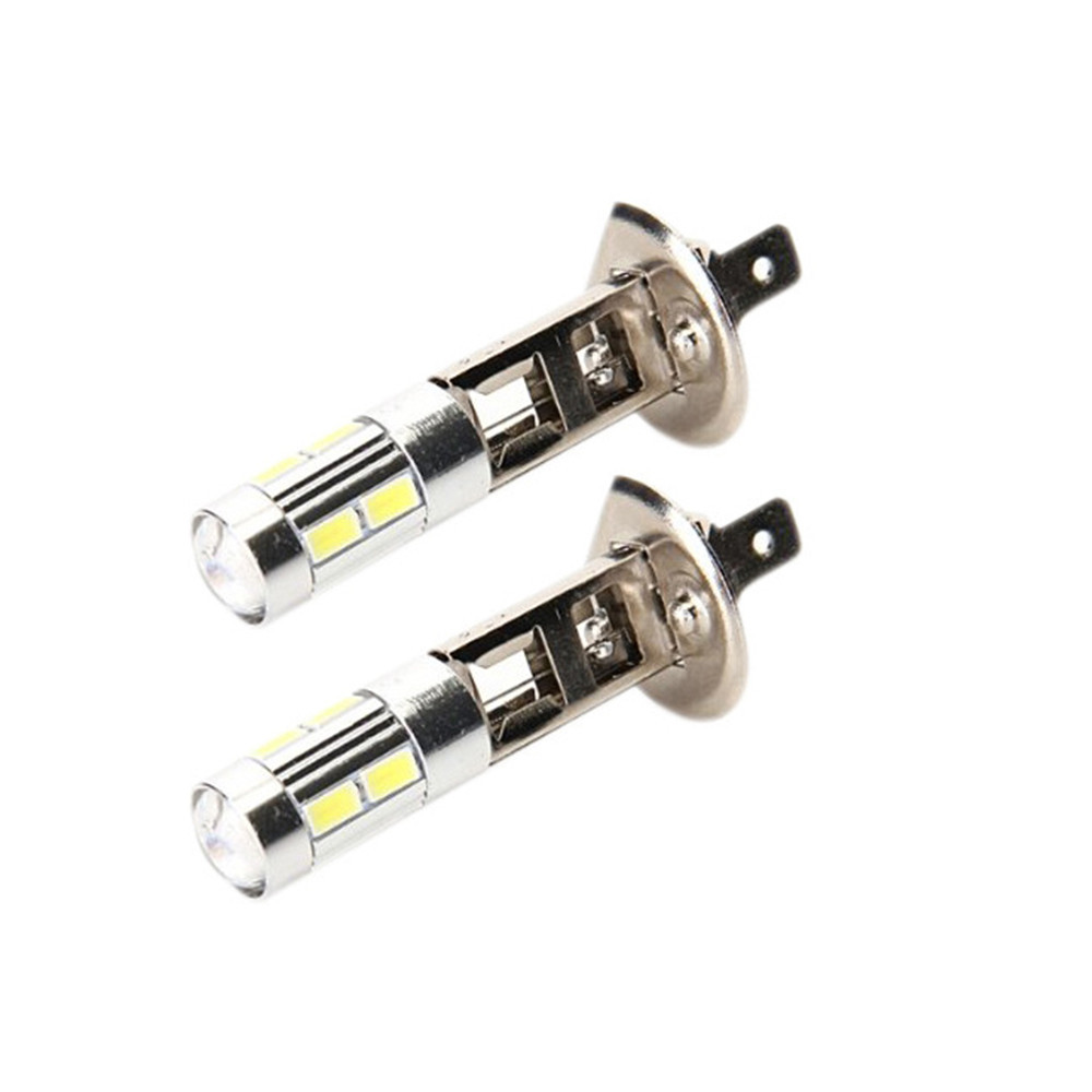 Car H3 H1 LED Fog Light 5630 10-SMD DRL Daytime Running Bulbs with Lens Lights Lamp