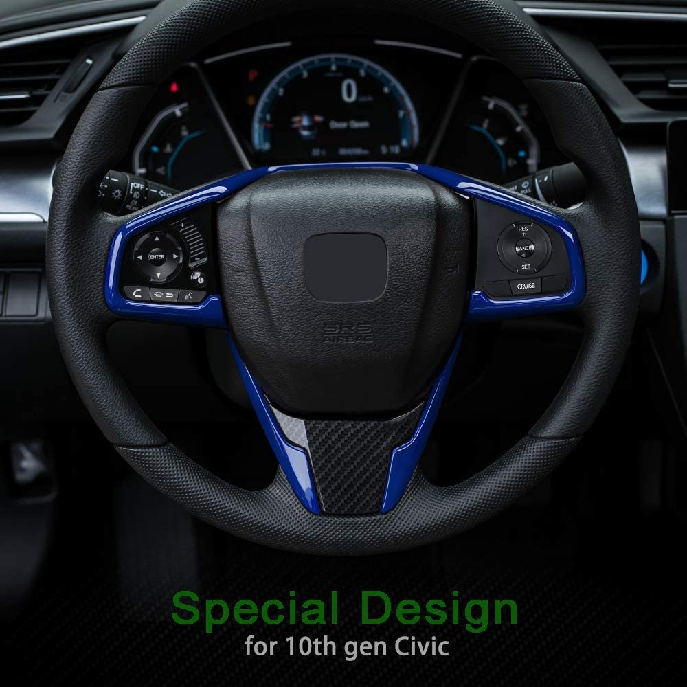 Car Steering Wheel Trims for Honda Civic 2020 2019 2018 2017 2016 Auto Interior Decoration Stickers