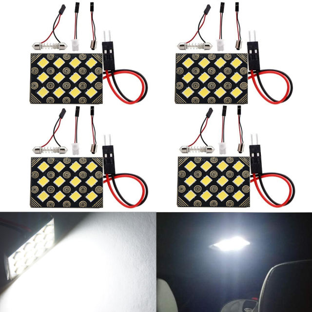 2x 2835 12/24/48SMD Led Panel Dome Light Lamp with T10 /BA9S/ Festoon Adapters