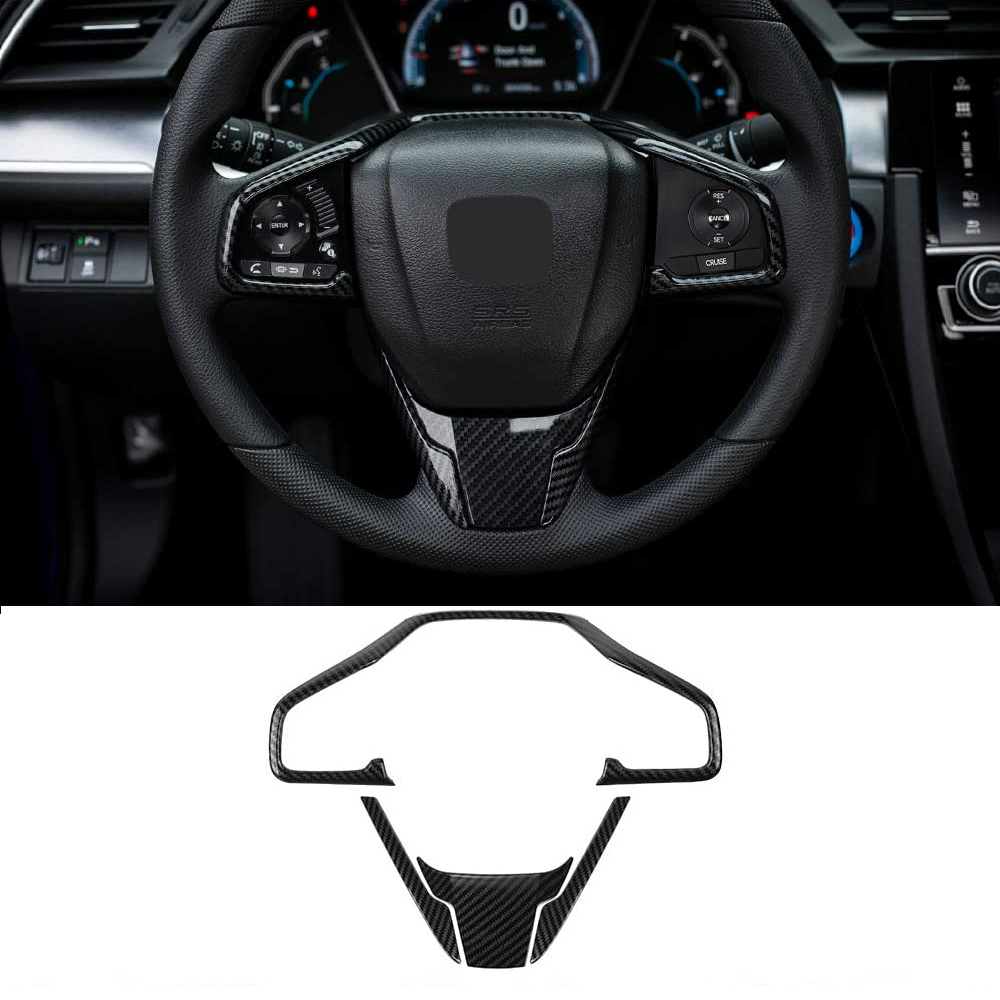 Car Steering Wheel Trims for Honda Civic 2020 2019 2018 2017 2016 Auto Interior Decoration Stickers