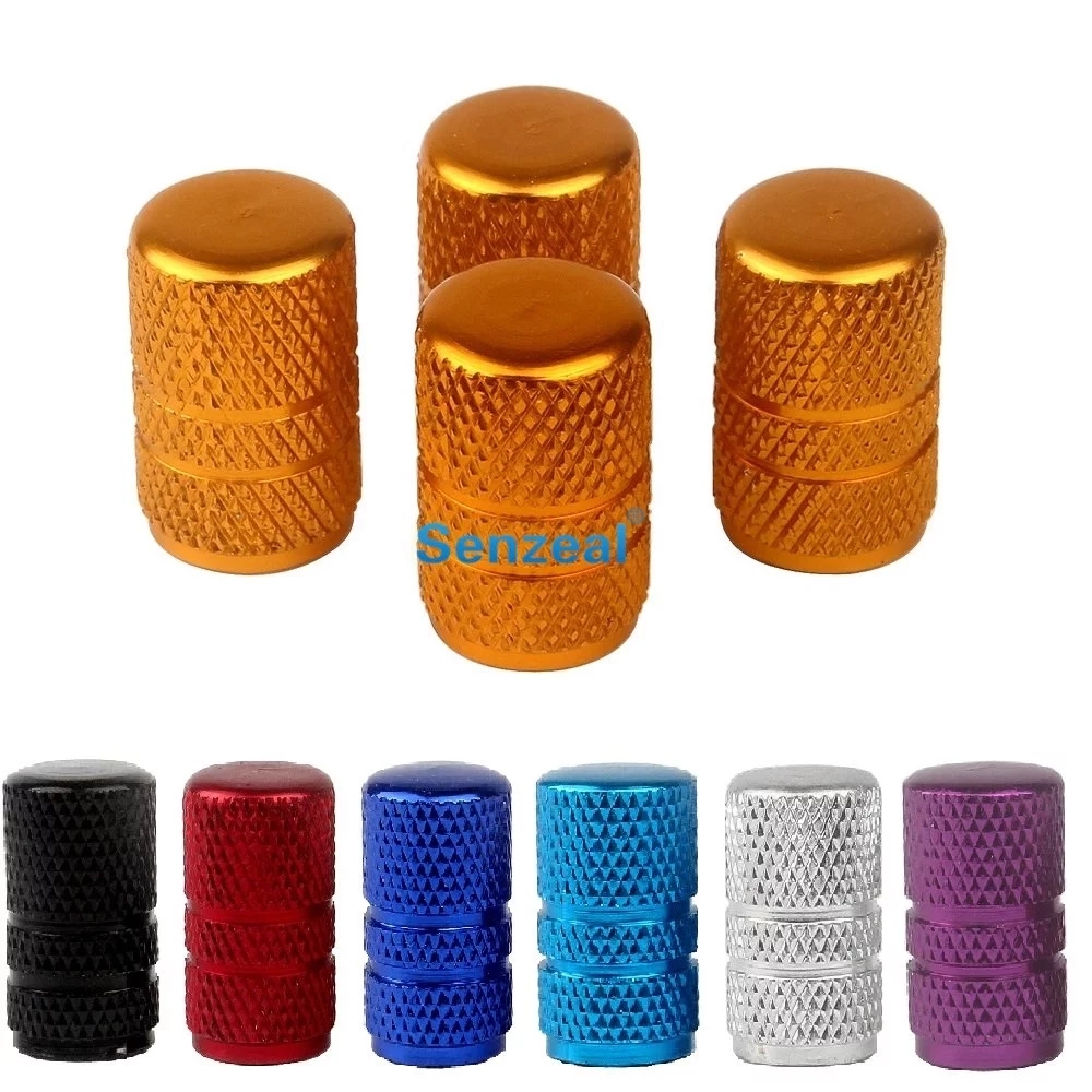 1Set Universal Aluminum Round Stripe Style Auto Car Tyre Air Valve Caps Motorcycle Bicycle Wheel Tire Valve Cap For Bike 7 Color