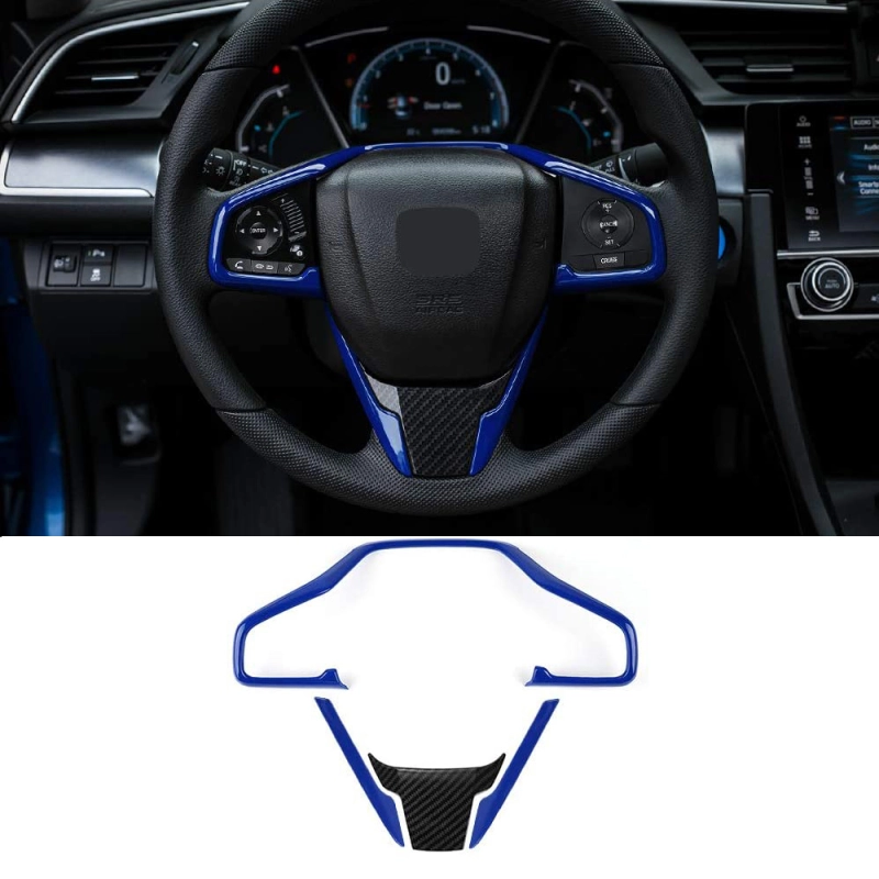 Car Steering Wheel Trims for Honda Civic 2020 2019 2018 2017 2016 Auto Interior Decoration Stickers