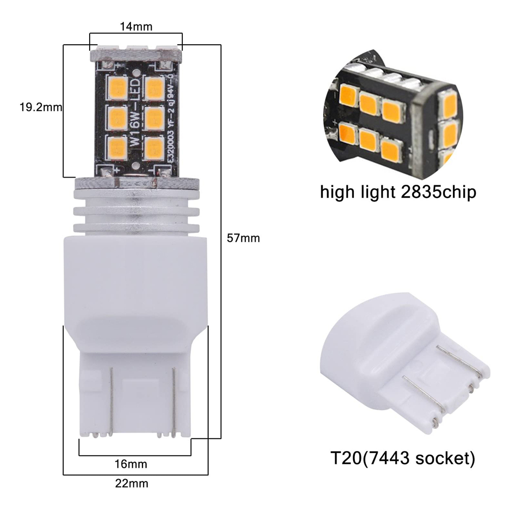 2x 7443 7444NA LED 7440 7440NA 7441 992 Backup Reverse Tail Brake Lights Parking LED Blubs
