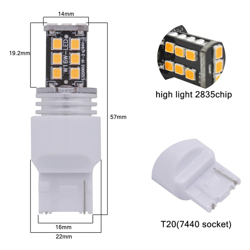 2x 7443 7444NA LED 7440 7440NA 7441 992 Backup Reverse Tail Brake Lights Parking LED Blubs