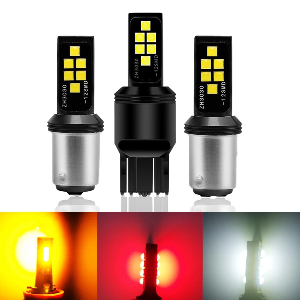 2x T20 7440 7443 LED Bulbs CanBus 1156 BA15S  1157 Bay15d Lamp for Turn Signal Tail Light