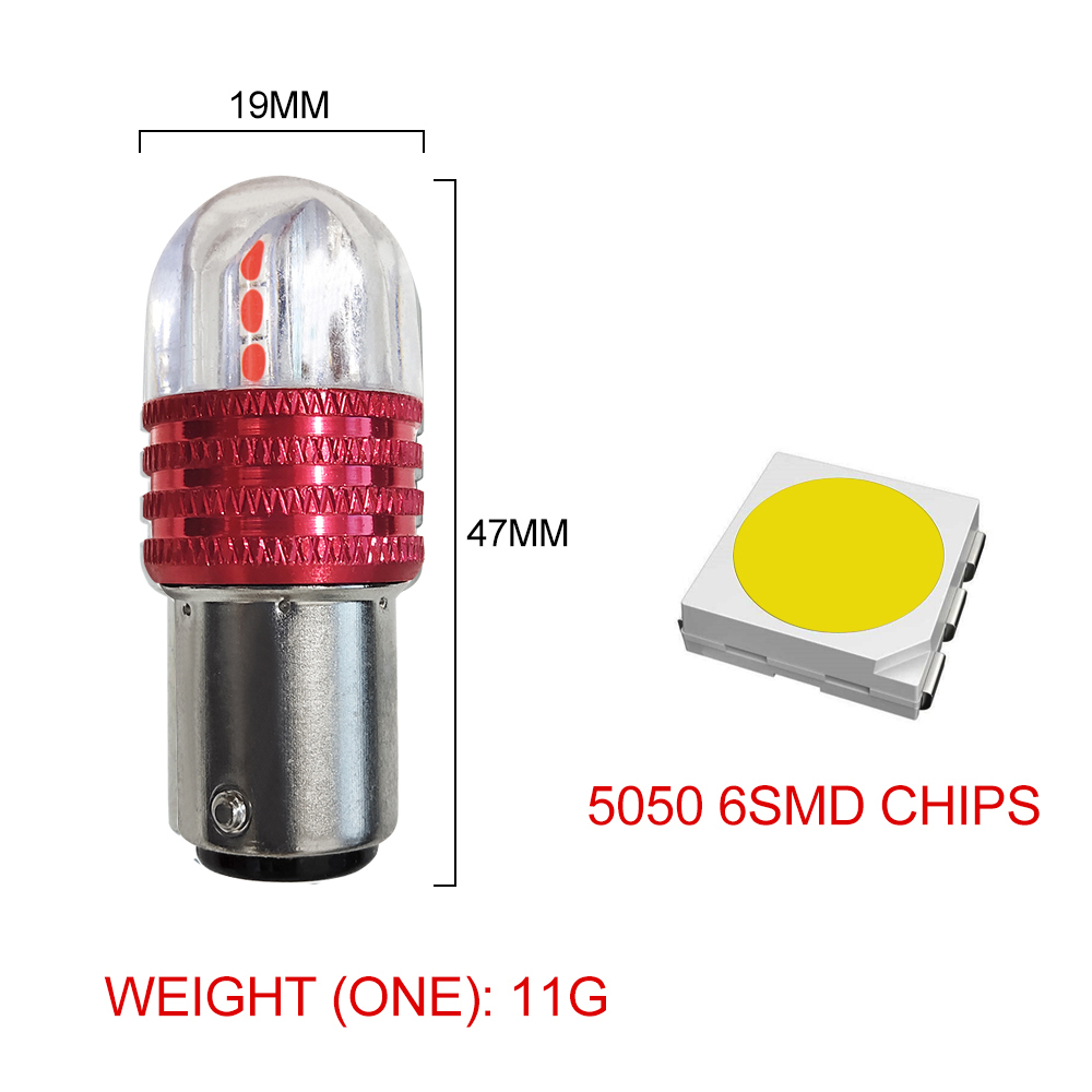 2x Car 1157 3030 6SMD LED Brake Lights Turn Signal Reverse Motorcycle Vehicle