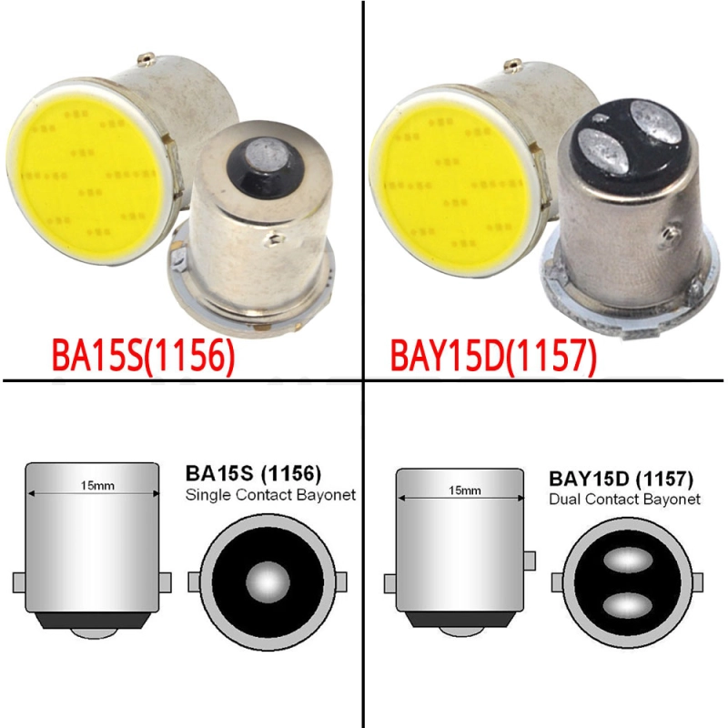 10x Cob 1156 BA15S 1157 BAY15D DC12v Down Bulb RV Trailer Truck Auto Light Parking Auto Led Backup Lamp