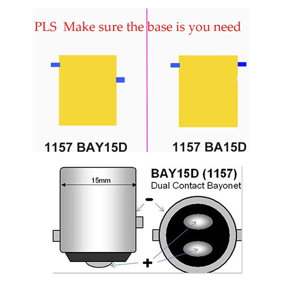 10x 1157 BAY15D Wedge Socket LED Bulbs for Car Backup Signal Blinker Stop Brake Tail Light Bulbs