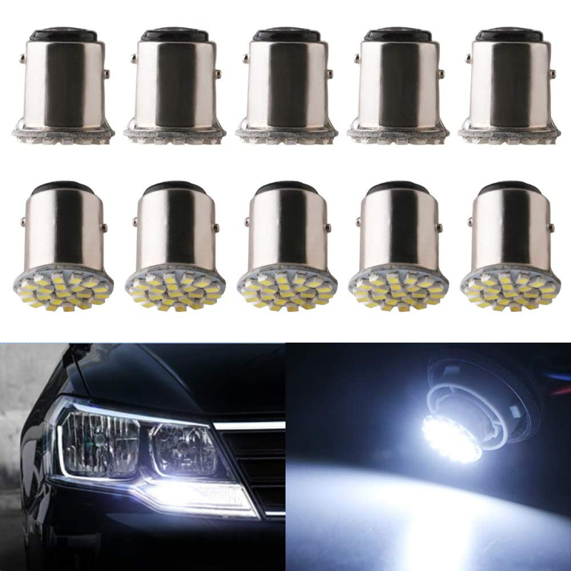 10x 1157 BAY15D Wedge Socket LED Bulbs for Car Backup Signal Blinker Stop Brake Tail Light Bulbs