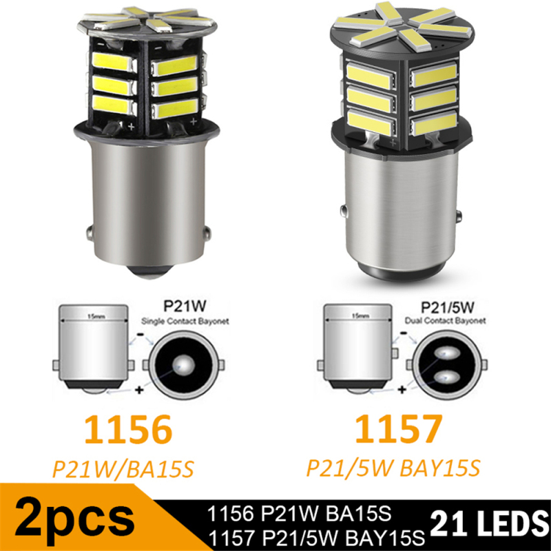 2x BA15S 1156 LED 1157 BAY15D Bulbs 2W for Car Lights Replacement Back Up Reverse Tail RV Light