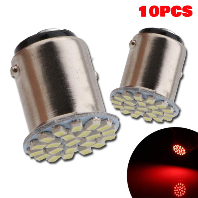 10x 1157 BAY15D Wedge Socket LED Bulbs for Car Backup Signal Blinker Stop Brake Tail Light Bulbs