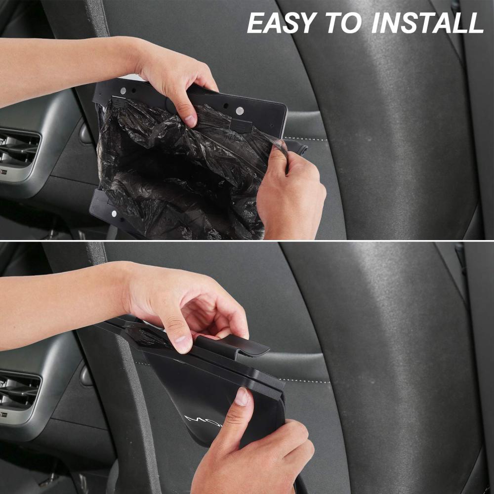 Tesla Model 3 Trash Can Garbage Bag Hanging Magnetic Buckle Waterproof with LED Light 2016-2022