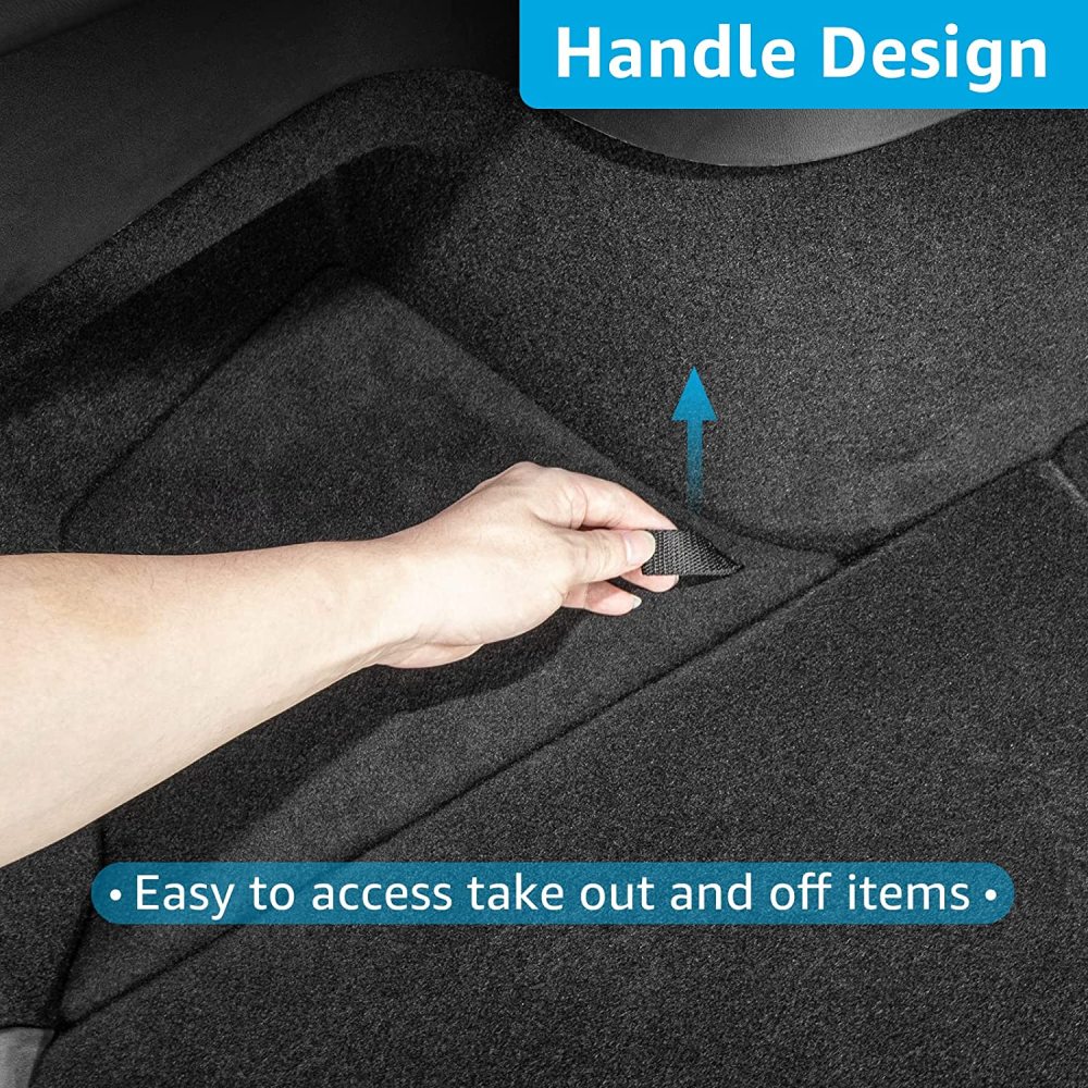 5 Seater Tesla Model Y Rear Trunk Organizer Side Storage Box with Lid Reinforced Handle for Model Y Interior Accessories Black 2022 2021 2020