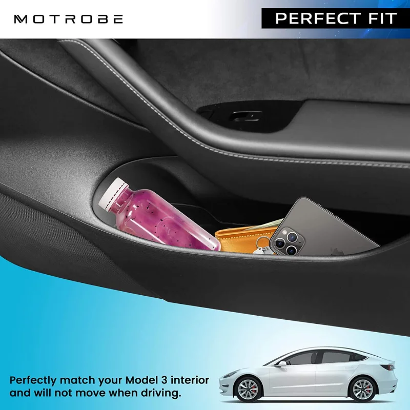 2016-2022 Tesla Model 3 Door Side Storage Box Door Handle Armrest Tray Organizer for Model 3 Front Rear Door 2022 Upgraded Set of 4