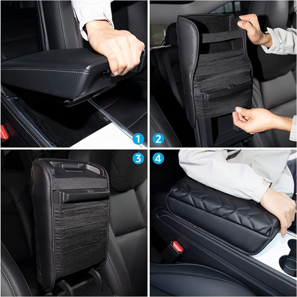 Center Console Cover Armrest Cushion for Tesla Model 3 Model Y Hidden Armrest Storage Compartment Interior Accessories