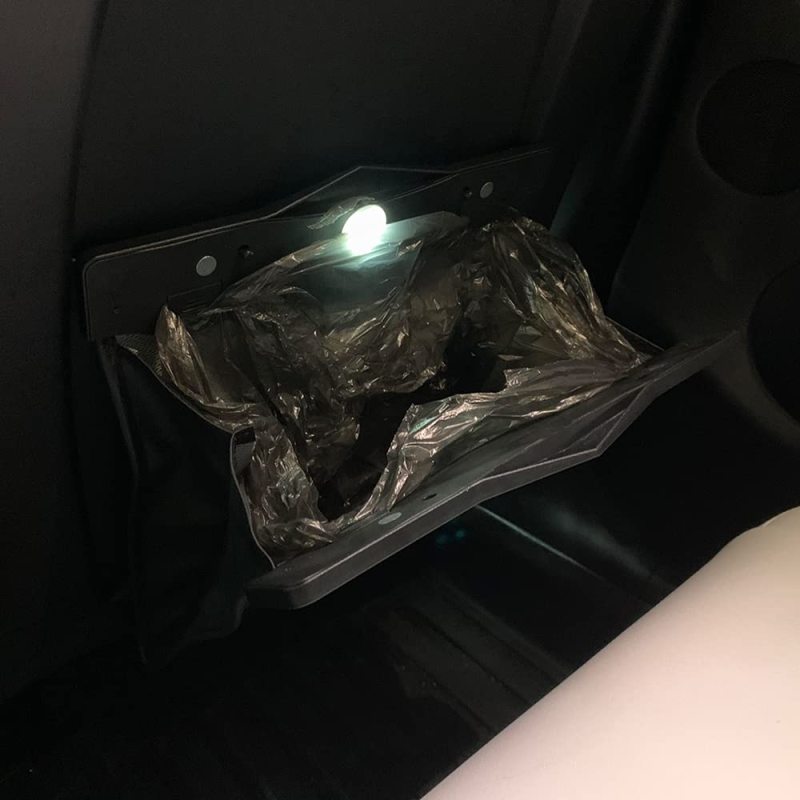 Tesla Model 3 Trash Can Garbage Bag Hanging Magnetic Buckle Waterproof with LED Light 2016-2022