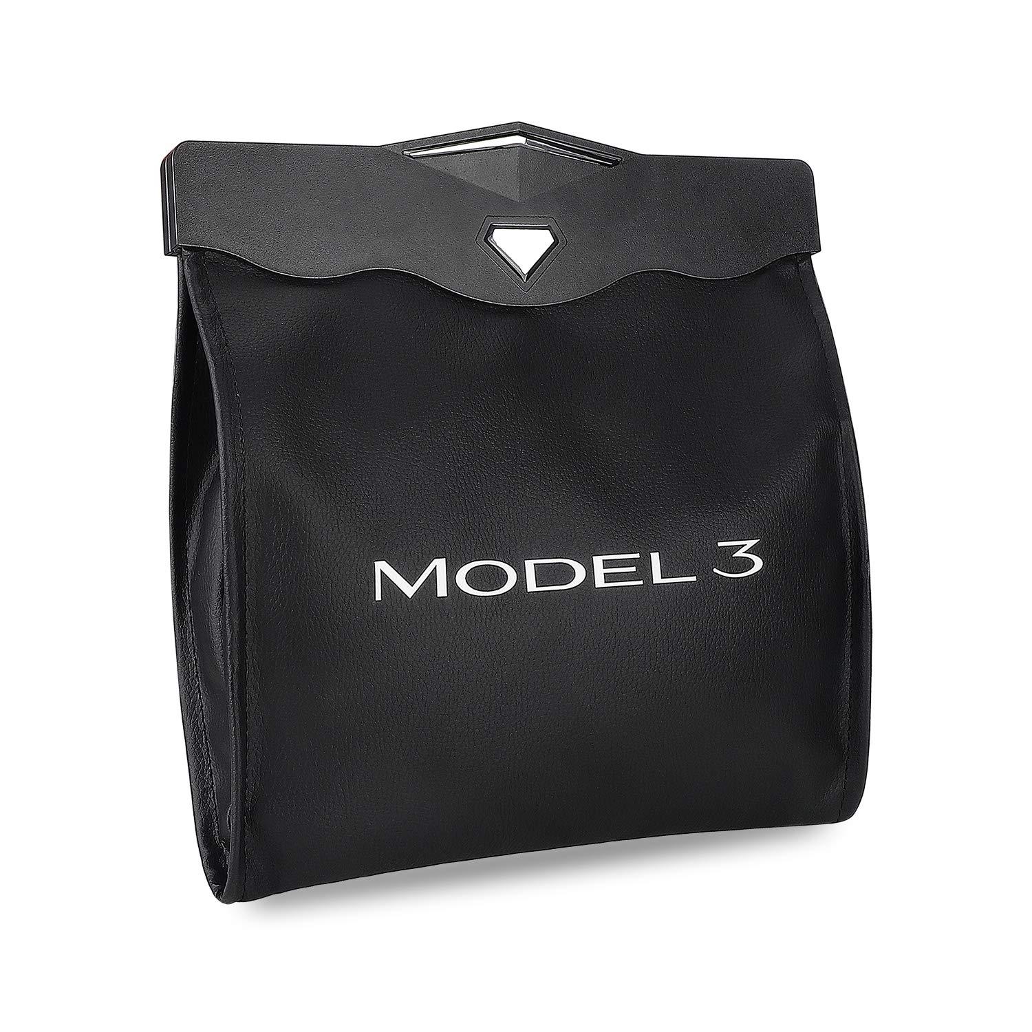 Tesla Model 3 Trash Can Garbage Bag Hanging Magnetic Buckle Waterproof with LED Light 2016-2022