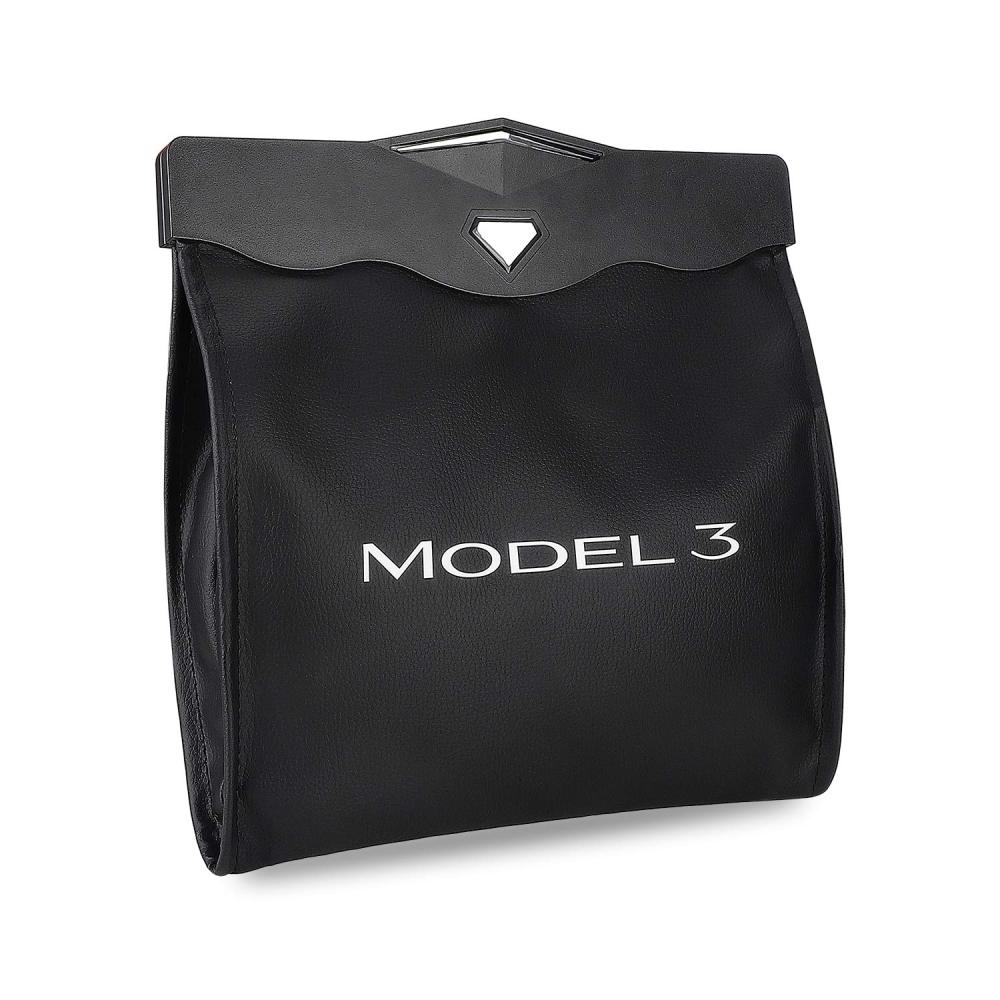 Tesla Model 3 Trash Can Garbage Bag Hanging Magnetic Buckle Waterproof with LED Light 2016-2022