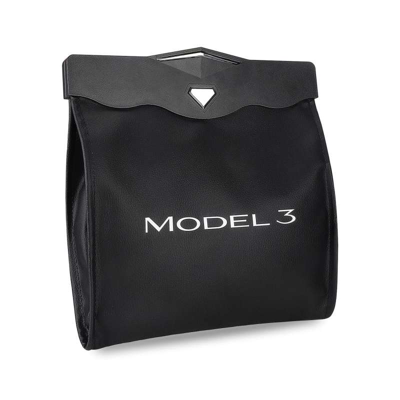 Tesla Model 3 Trash Can Garbage Bag Hanging Magnetic Buckle Waterproof with LED Light 2016-2022