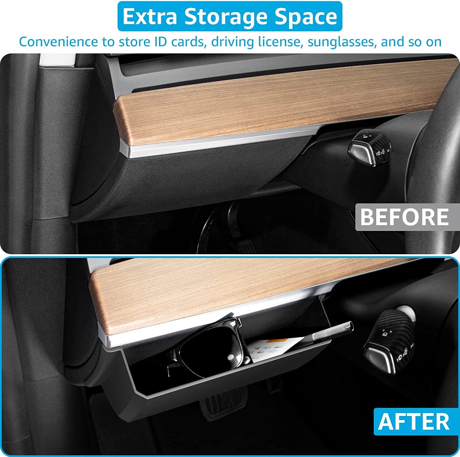 Tesla Model Y Model 3 Air Vent Organizer Steering Wheel Side Storage Box Cell Phone Pouch Sunglasses Holder Organizer Interior Accessories