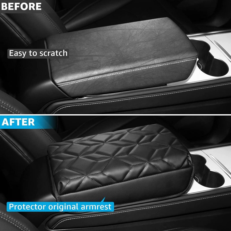 Center Console Cover Armrest Cushion for Tesla Model 3 Model Y Hidden Armrest Storage Compartment Interior Accessories