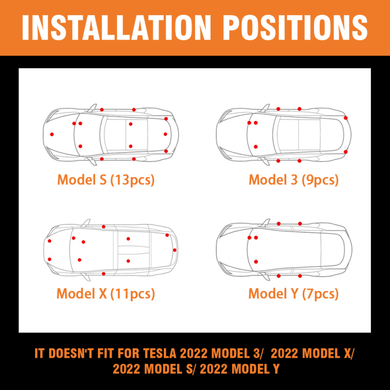 SENZEAL LED Interior Lighting fit for Tesla Model 3/ Y/S/X Ultra-bright Replacement Bulbs used for Glove Box Foot-Well Door Puddle Frunk Trunk Luggage Lights