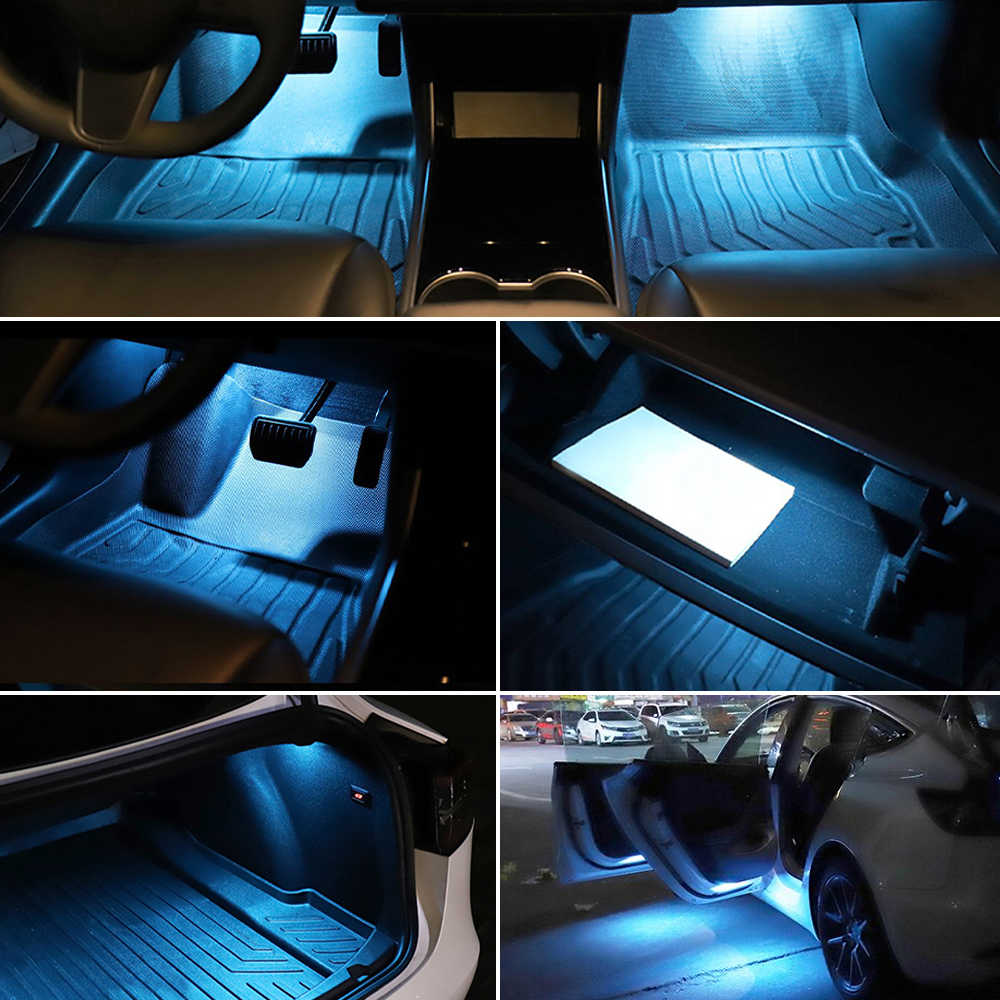 SENZEAL LED Interior Lighting fit for Tesla Model 3/ Y/S/X Ultra-bright Replacement Bulbs used for Glove Box Foot-Well Door Puddle Frunk Trunk Luggage Lights