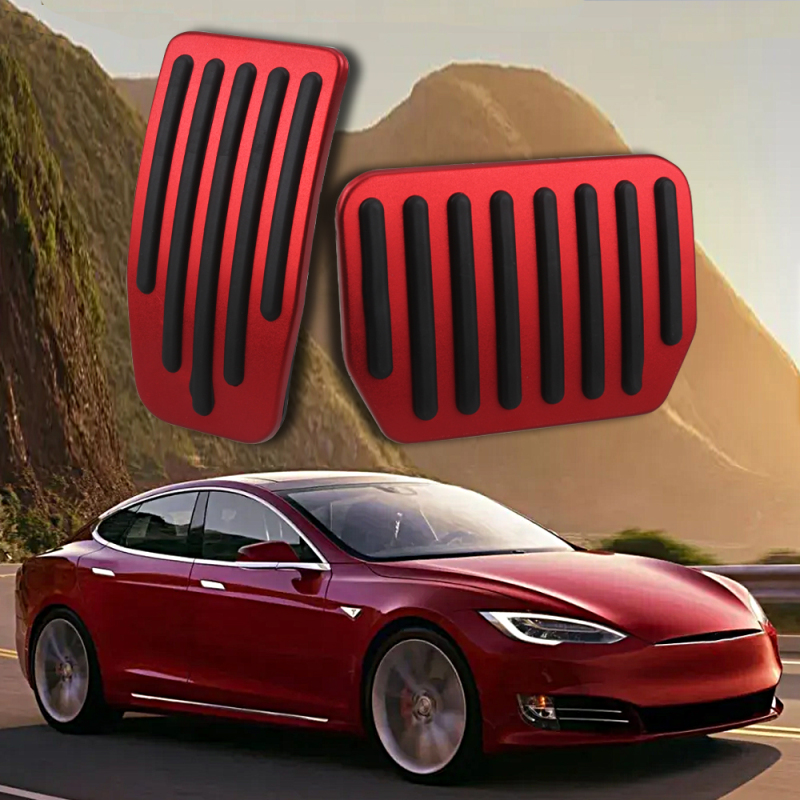 SENZEAL Pedal Covers for Tesla Model 3 Model Y Aluminum Alloy Non-Slip