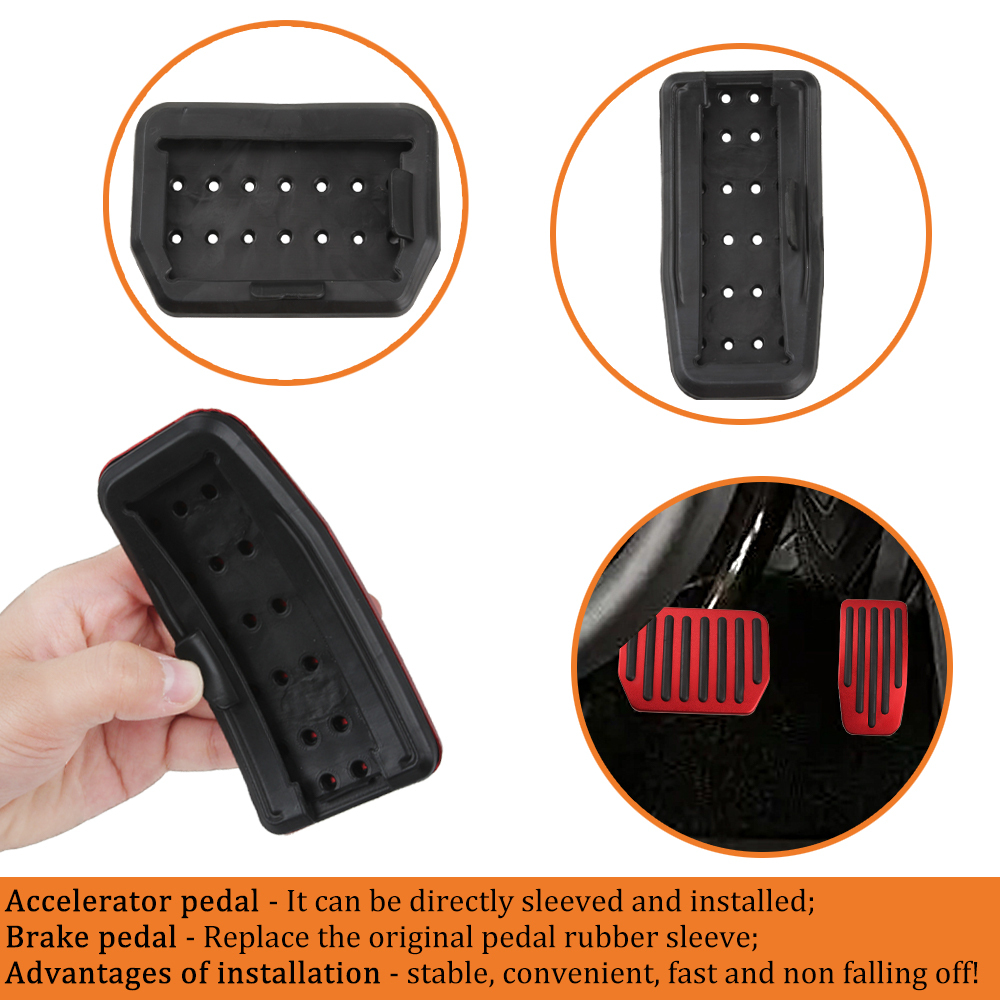 SENZEAL Pedal Covers for Tesla Model 3 Model Y Aluminum Alloy Non-Slip