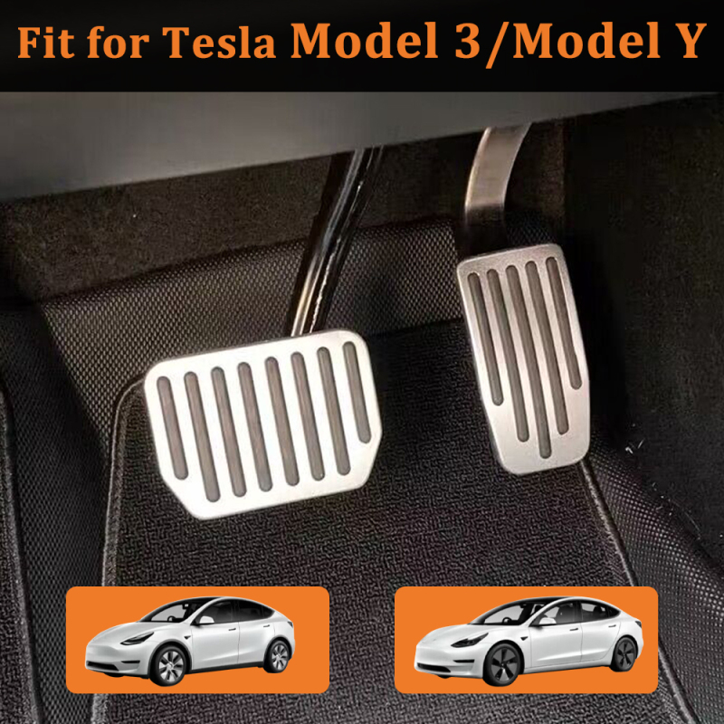 SENZEAL Pedal Covers for Tesla Model 3 Model Y Aluminum Alloy Non-Slip