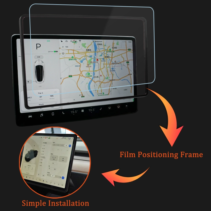 SENZEAL HD Screen Protector for Tesla Model 3 Model Y Tempered Glass Navigation Touch Screen Protector Accessories 9H Anti-Fingerprint Anti-Impact