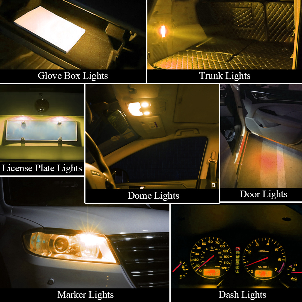 SENZEAL T10 194 LED Bulb 2835-3SMD Chips W5W 2825 Interior Ceramics Lights Bulbs DC12V 100 LM Bright for Dome License Plate Map Door Dash Trunk Lights (Pack of 20)