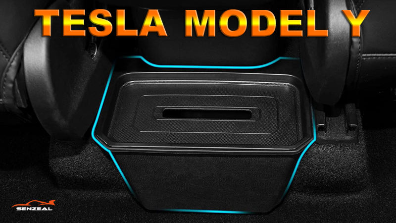 Tesla Model Y Rear Center Console Organizer Backseat Storage Box Interior Accessories for 2023 2022 2021 2020 Model Y