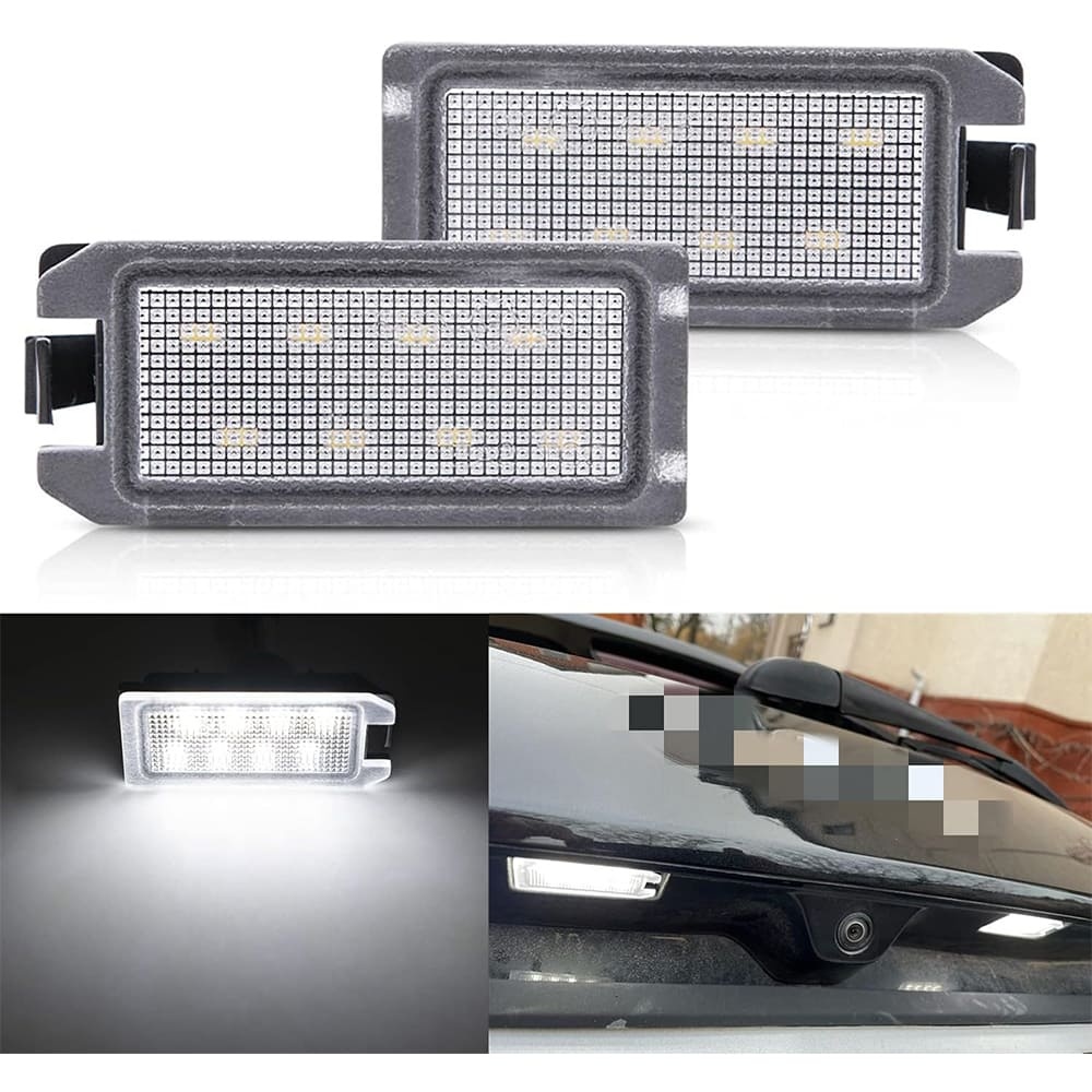 LED License Plate Light Assembly for 2014-2020 J-eep Grand Cherokee WK2 Compass Patriot, OEM Replacement 6000K Xenon White 8-SMD Error Free Led Tag Lights