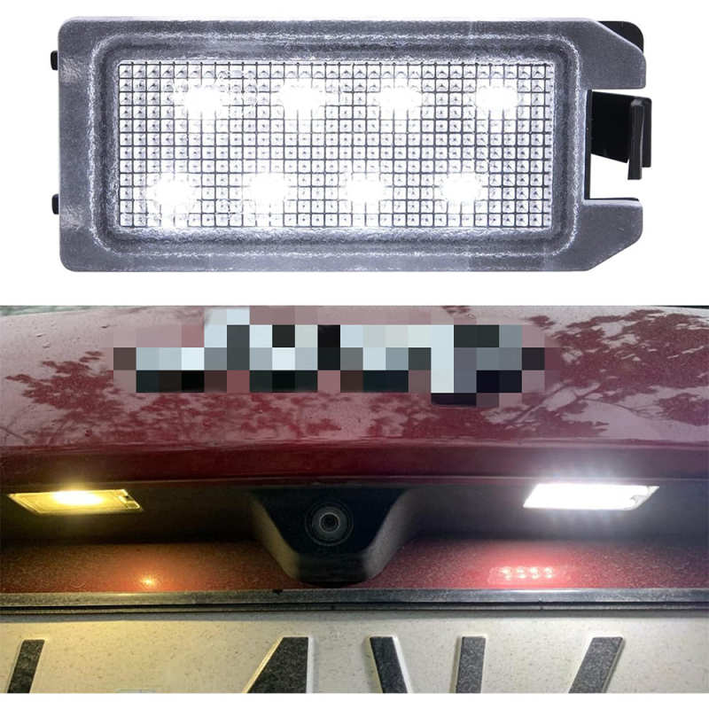 LED License Plate Light Assembly for 2014-2020 J-eep Grand Cherokee WK2 Compass Patriot, OEM Replacement 6000K Xenon White 8-SMD Error Free Led Tag Lights