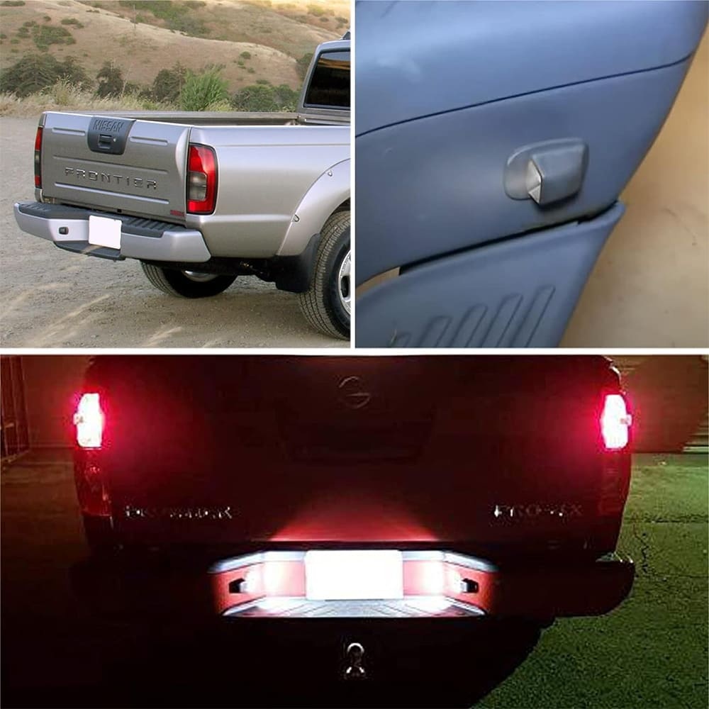 LED License Plate Lights Compatible With 1999-2004 Nissan Xterra, 1998-2004 Nissan Frontier OEM Led Number Lamps Replacement 12-SMD White Rear Tag Light Assembly Kit Error Free